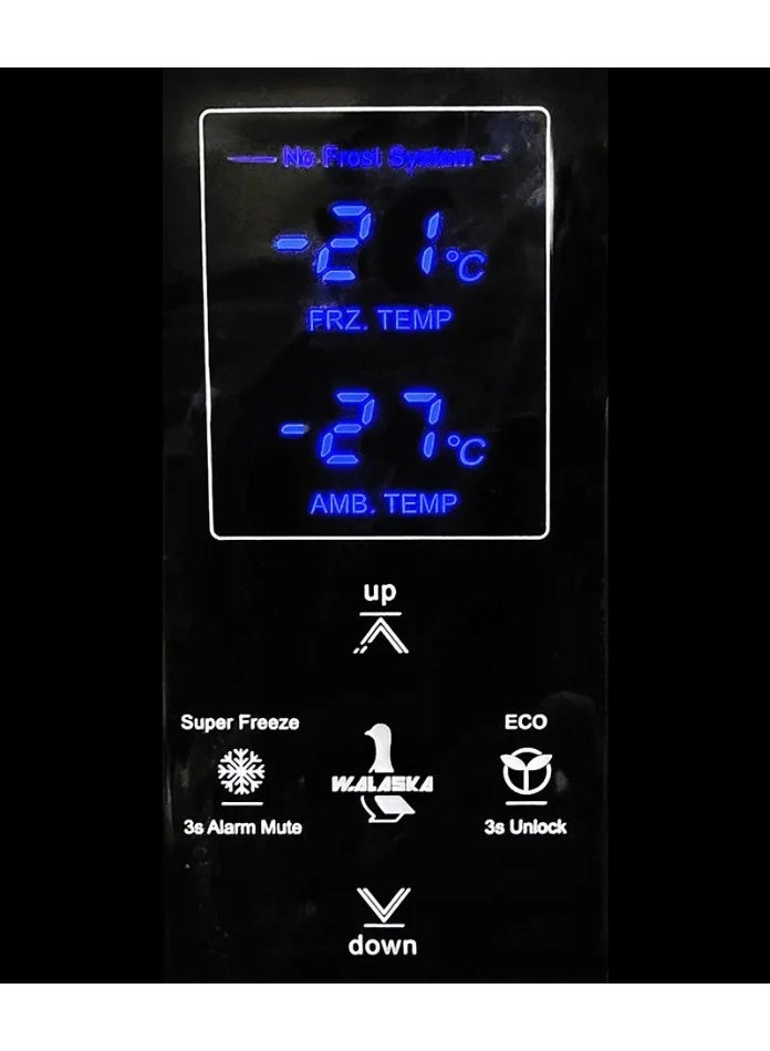 ALASKA W.Alaska Digital Upright Deep Freezer, No Frost, 6 Drawers, 280 Liter, Black - UP200NF Digital - Image 3